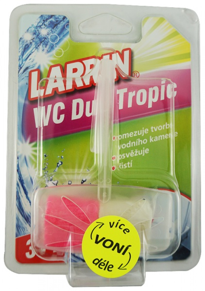 Larrin WC blok růžovo/bílý Tropic 40g