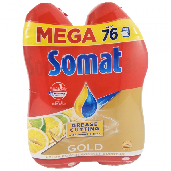 Somat Gold gel AntiGrease Lemon 2x684ml 75 dávek