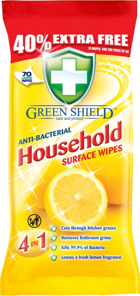 Greenshield ubrousky vlhčené antibakteriální Citron (70)