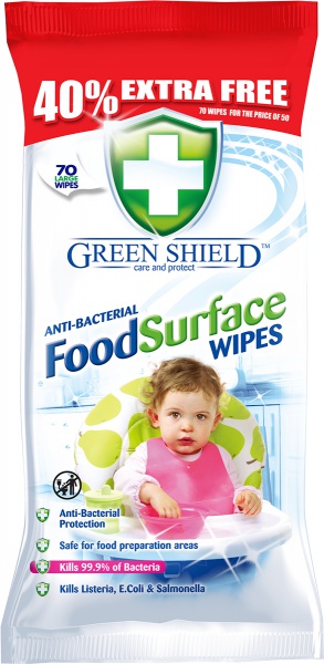 Greenshield ubrousky vlhčené antibakteriální na nádobí (70)