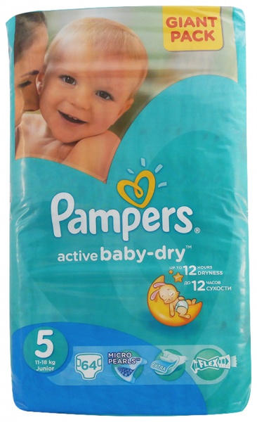 Pampers Active Baby Dry 5 Junior 11-18kg 64ks