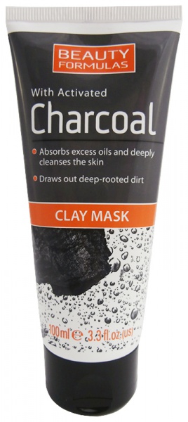 Beauty Formulas Maska jílová s aktivním uhlím na obličej a krk 100ml
