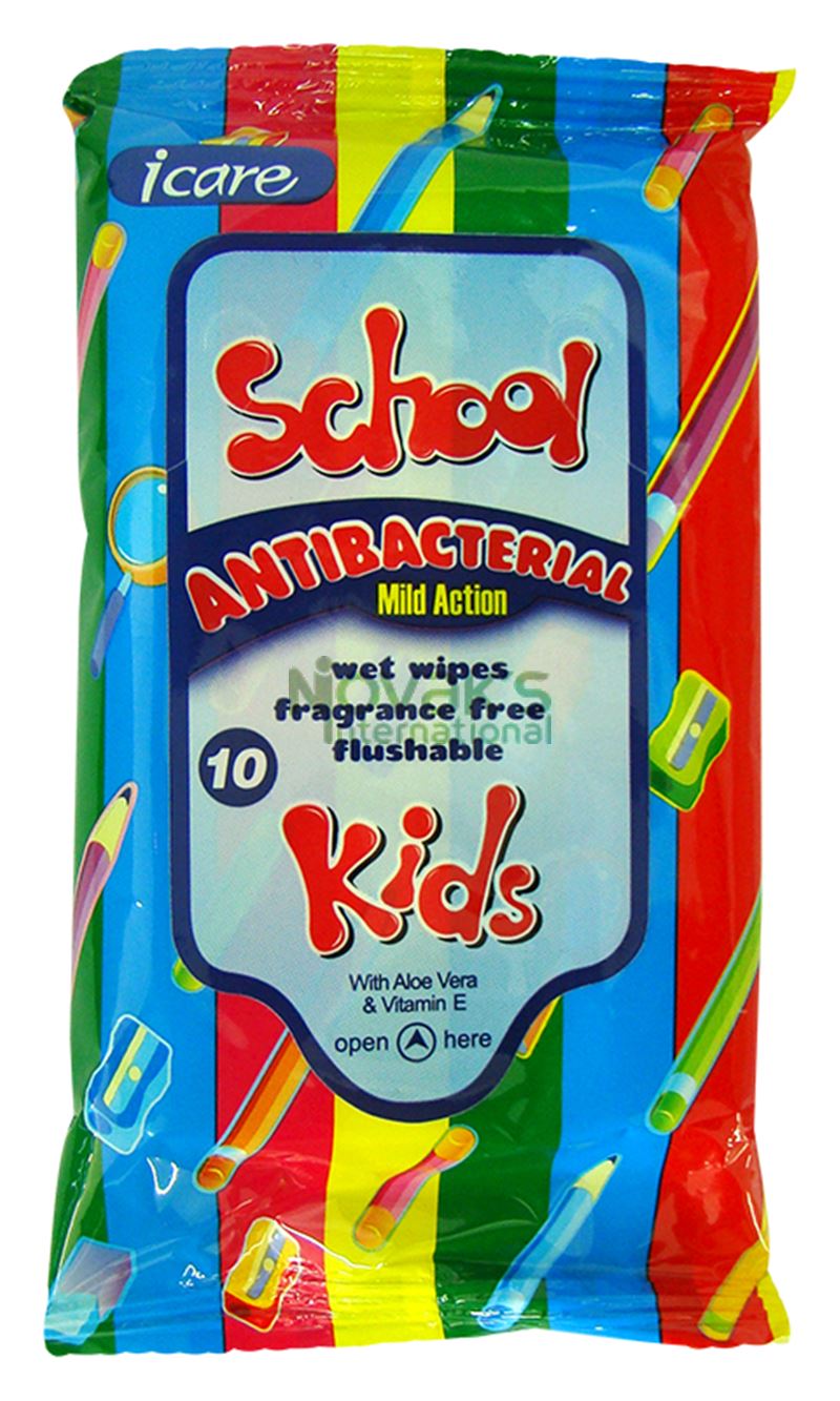 Ubrousky dětské školní vlhčené antibakteriální (10)