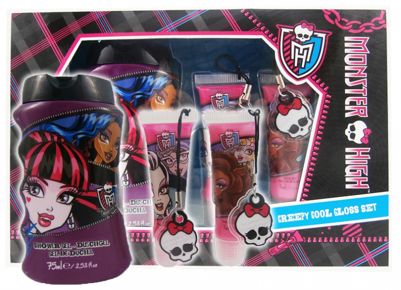 Monster High kazeta dárková dětská - sprchový gel 75ml, 2x lesk na rty 7ml