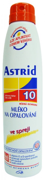 Astrid opalovací mléko F10 sprej 200ml