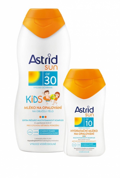 Astrid Sun opalovací mléko dětské OF30 200ml+mléko na opalování OF10 100ml