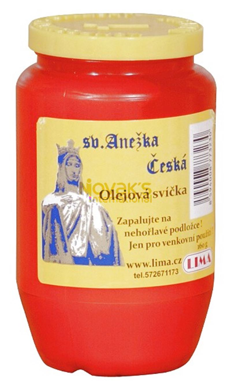 Hřbitovní svíce - Svíce olejová Anežka Česká 160g